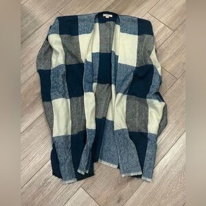 Loft blue Plaid Open Front blanket Cardigan